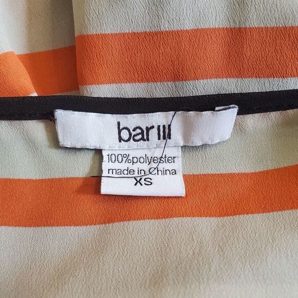 Bar III Striped Button Down Top (XS) - Picture 5 of 6